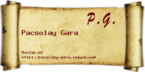 Pacsolay Gara névjegykártya